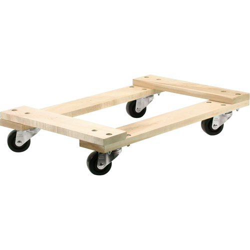 Chariots en bois franc - usage moyen, Roues en Polyol&eacute;fine, Capacit&eacute; de 900 lb, 18" la x 24" p x 7" h Sidevic Inc.