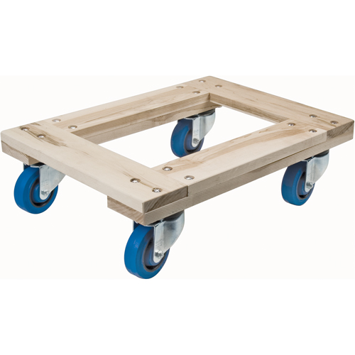 Chariots en bois franc - usage intensif, Roues en Caoutchouc, Capacit&eacute; de 1400 lb, 18" la x 24" p x 7" h Sidevic Inc.