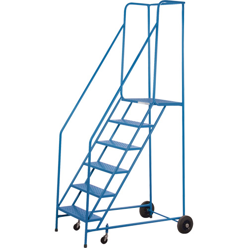 CSA-Certified Rolling Step Ladder, 6 Steps, 22" Step Width, 55" Platform Height, Steel Sidevic Inc.