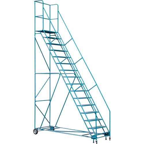 Escabeau roulant certifi&eacute; par la CSA avec pied verrouillable, 16 marches, Largeur de la marche 30", Hauteur de la plateforme 144", Acier Sidevic Inc.