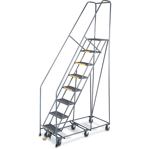 &eacute;chelles Pivotantes A/Roulettes Au Centre, 8 marches, Largeur de la marche 16", Hauteur de la plateforme 80", Acier Sidevic Inc.