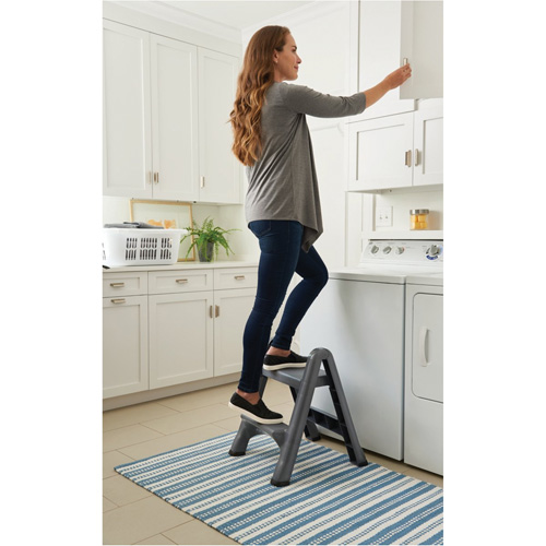 Folding Step Stool, 2 Steps, 19-1/2" x 20-1/2" x 22-3/4" High Sidevic Inc.