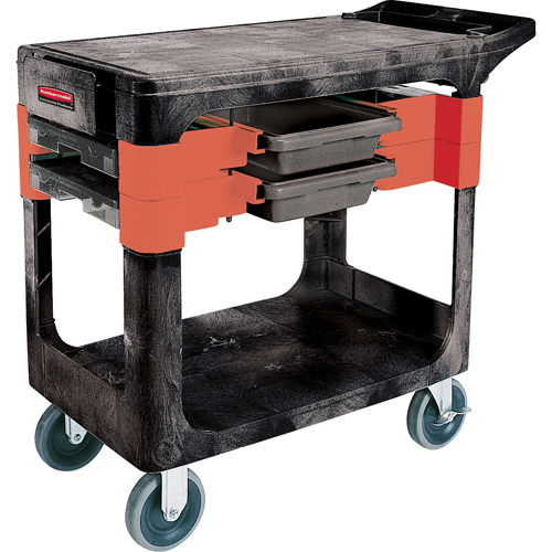 Maintenance Tool Cart, 2 Drawers, 38" L x 19-1/4" W x 33-3/8" H, Black Sidevic Inc.