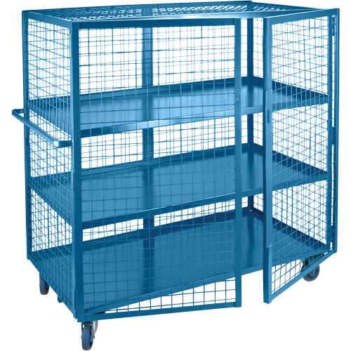 Wire Mesh Truck, 3 Tiers, 75" L x 32" W x 62.5" H, 1200 lbs. Cap. Sidevic Inc.