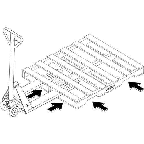 Transpalette hydraulique &agrave; 4 entr&eacute;es, 48" l x 7" la, Capacit&eacute; 4000 lb Sidevic Inc.
