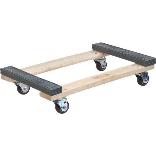 Rubber Ends Hardwood Dolly, Wood Frame, 18" W x 24" D x 7" H, 900 lbs. Capacity Sidevic Inc.