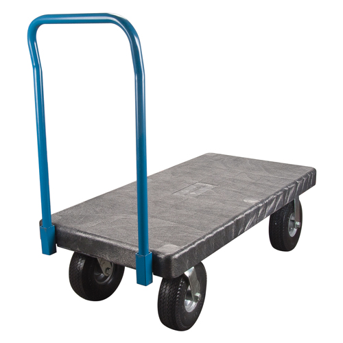 Plastic Platform Truck, 48" L x 24" W, 900 lbs. Cap., Flat Free Wheels Sidevic Inc.
