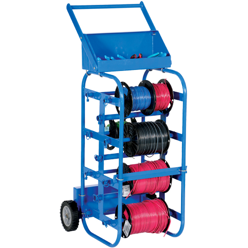 Portable Wire Reel Caddy, Steel, 11 Rod, 19-1/2" W x 43-1/4" H x 17-1/2" D, 150 lbs. Capacity Sidevic Inc.
