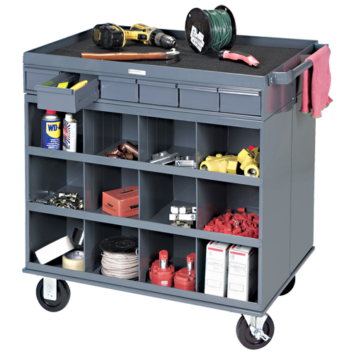 Poste de travail &agrave; deux c&ocirc;t&eacute;s mobile et robuste, 1200 lb Capacit&eacute;, Acier, 34" x la, 34" x ha, 24" p, Enti&egrave;rement soud&eacute;, 6 tirroirs Sidevic Inc.
