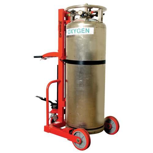 Hydraulic Large Liquid Gas Cylinder Cart HLCC, Polyurethane Wheels, 20" W x 20" D Base, 1000 lbs. Sidevic Inc.
