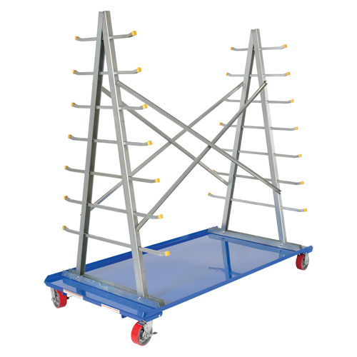 Chariot &agrave; cadre en A pour barres et tuyaux, Acier, 36-3/4" la x 73-3/4" p x 72-1/2" h, Capacit&eacute; de 2000 lb Sidevic Inc.