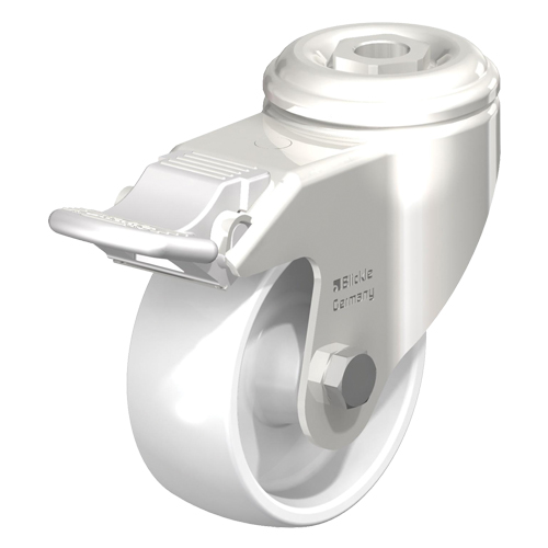 Roulette en nylon acier inoxydable, Pivotant avec frein, Diam&egrave;tre 5" (127 mm), Capacit&eacute; 265 lb (120 kg) Sidevic Inc.