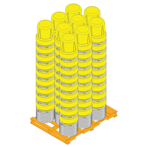 Baril emboîtable en poly&eacute;thyl&egrave;ne, 10 gal. US (8,33 gal. imp.), Dessus ouvert, Bleu Sidevic Inc.