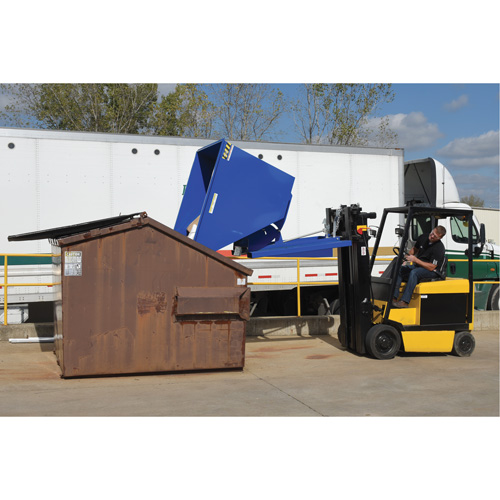Self-Dumping Hopper, Steel, 1/2 cu.yd., Blue Sidevic Inc.