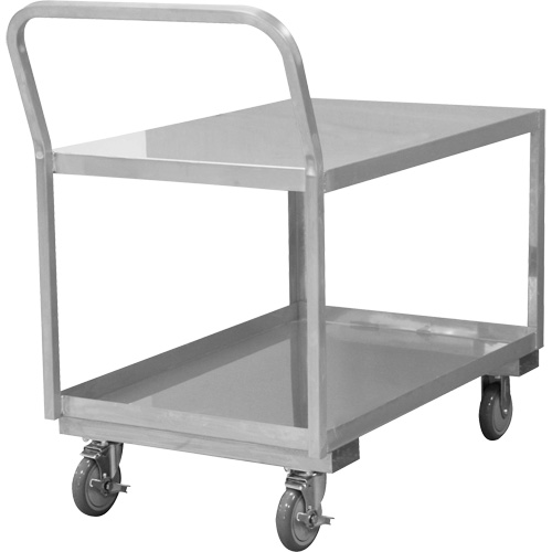 Industrial Grade Low Profile Shop Cart, 2 Tiers, 24-1/8" W x 40-3/4" D x 38-1/8" H, 1200 lbs. Cap. Sidevic Inc.