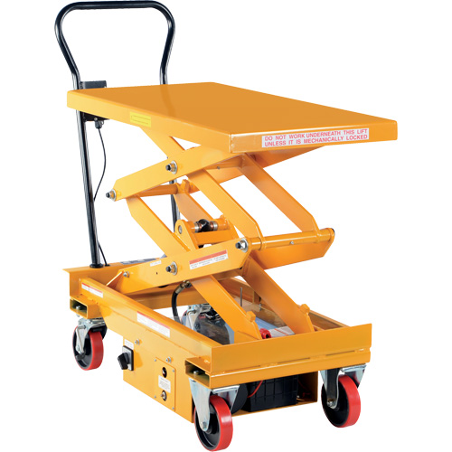 DC Powered Hydraulic Scissor Lift Elevating Cart, Steel, 39-3/4" L x 20-1/2" W, 1000 lbs. Capacity Sidevic Inc.