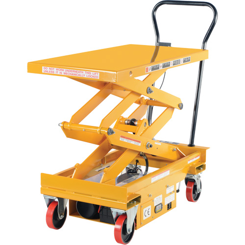 DC Powered Hydraulic Scissor Lift Elevating Cart, Steel, 39-3/4" L x 20-1/2" W, 1000 lbs. Capacity Sidevic Inc.