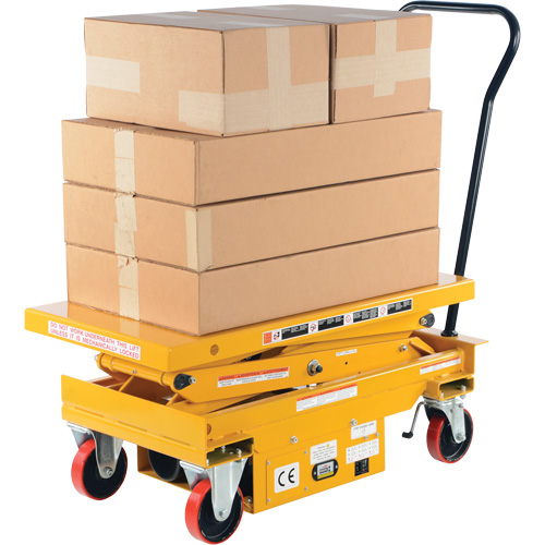 DC Powered Hydraulic Scissor Lift Elevating Cart, Steel, 39-3/4" L x 20-1/2" W, 1000 lbs. Capacity Sidevic Inc.