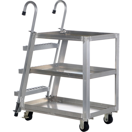 Stockpicker Truck, Aluminum, 21-7/8" W x 40" D, 3 Shelves, 660 lbs. Capacity Sidevic Inc.