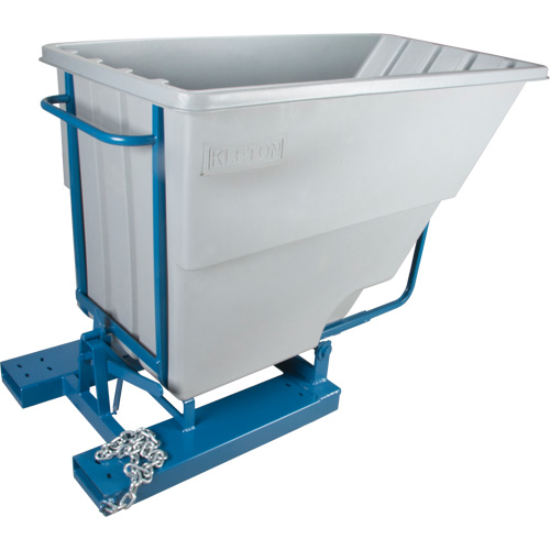 Self-Dumping Hopper, Polyethylene, 1-1/10 cu.yd, Grey Sidevic Inc.