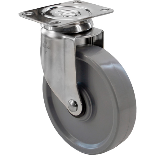 Roulette 2309, Pivotant, 4" (101,6 mm), Gris Envirothane, 350 lb (158,8 kg) Sidevic Inc.