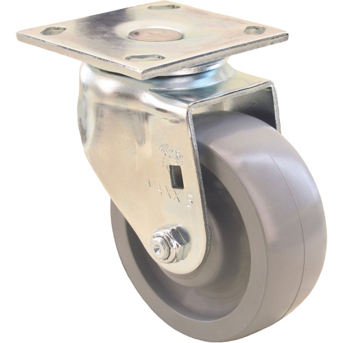 Roulette iLock directionnelle & roue Max9, Pivotant avec frein, 5" (127 mm), Gris-WOW Envirothane, 1000 lb (453,6 kg) Sidevic Inc.