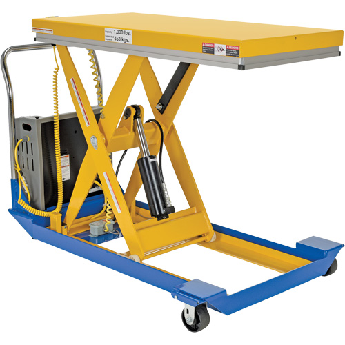 DC Powered & Manual Scissor Lift Table, Steel, 48" L x 24" W, 1000 lbs. Capacity Sidevic Inc.