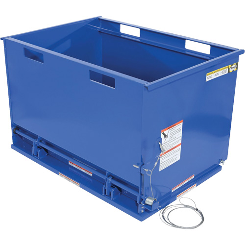 Drop Bottom Hopper, Steel, 1 cu.yd., Blue Sidevic Inc.