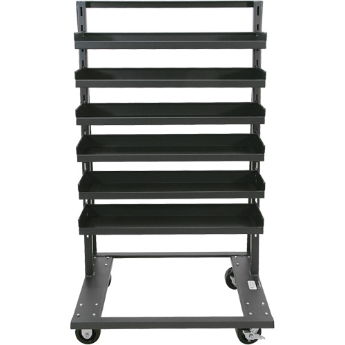 Chariot &agrave; cadre en A robuste &agrave; un c&ocirc;t&eacute; avec 6 plateaux &agrave; rebords, 38" x 25" x 63", Capacit&eacute; 2500 lb Sidevic Inc.