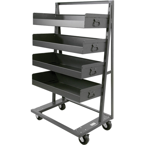 Single-Sided Heavy Duty A-Frame Cart with 4 Large Lipped Trays, 38" x 25" x 63", 2500 lbs. Capacity Sidevic Inc.