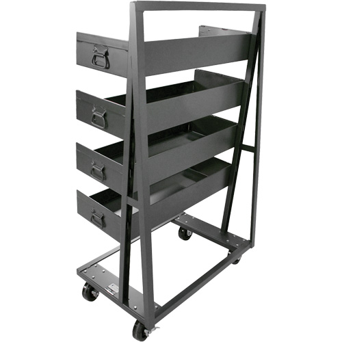 Single-Sided Heavy Duty A-Frame Cart with 4 Large Lipped Trays, 38" x 25" x 63", 2500 lbs. Capacity Sidevic Inc.