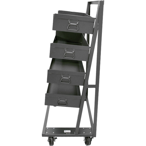 Single-Sided Heavy Duty A-Frame Cart with 4 Large Lipped Trays, 38" x 25" x 63", 2500 lbs. Capacity Sidevic Inc.