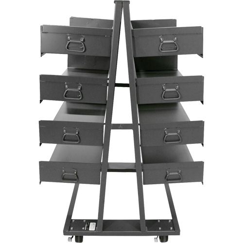 Chariot &agrave; cadre en A robuste &agrave; deux c&ocirc;t&eacute;s avec 8 plateaux &agrave; rebords, 38" x 30" x 63", Capacit&eacute; 2500 lb Sidevic Inc.