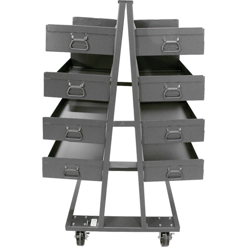 Double-Sided Heavy Duty A-Frame Cart with 8 Large Lipped Trays, 38" x 30" x 63", 2500 lbs. Capacity Sidevic Inc.