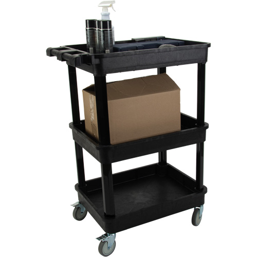 Chariot utilitaire avec tablette &agrave; bordure profonde, 3 tiers, 19" x 39-1/2" x 28-1/4", Capacit&eacute; 330 lb Sidevic Inc.