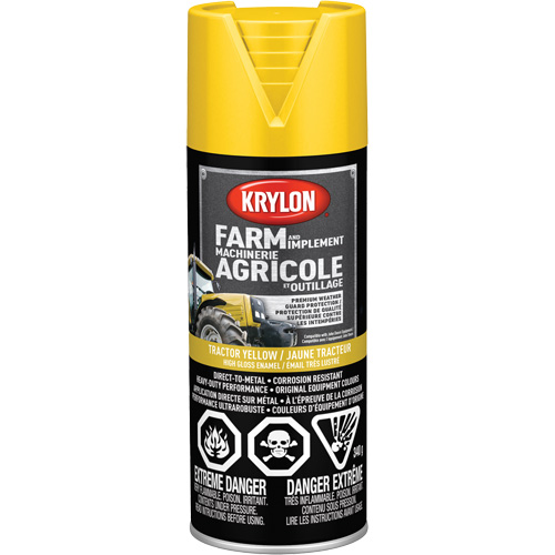 Farm & Implement Spray Paint, John Deere Yellow, High-Gloss, 12 oz., Aerosol Can Sidevic Inc.
