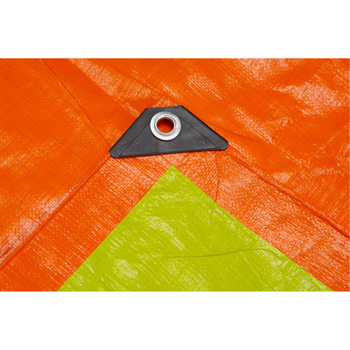 B&acirc;che tiss&eacute;e robuste haute visibilit&eacute;, Poly&eacute;thyl&egrave;ne, Vert/Orange, 16' x 20' x 12 mils Sidevic Inc.