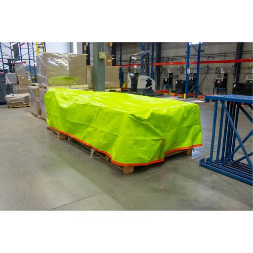 B&acirc;che tiss&eacute;e robuste haute visibilit&eacute;, Poly&eacute;thyl&egrave;ne, Vert/Orange, 16' x 20' x 12 mils Sidevic Inc.