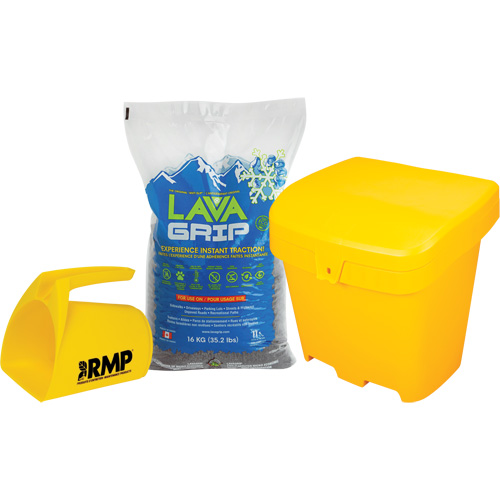LavaGrip Traction-Aid Kit with 77 Bags, Container Size 35.3 lbs. (16 kg), Bag Sidevic Inc.