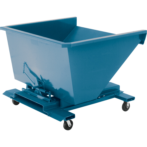 Self-Dumping Hopper, Steel, 1 cu.yd., Blue Sidevic Inc.