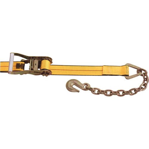 Ratchet Straps, Chain Anchor, 2" W x 30' L, 3335 lbs. (1513 kg) Working Load Limit Sidevic Inc.