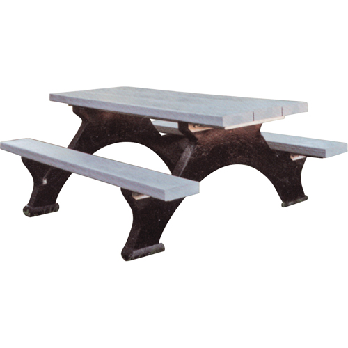 Tables de pique-nique en plastique recycl&eacute;, 6' lo x 62-1/4" la, Gris Sidevic Inc.