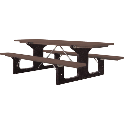Recycled Plastic Picnic Tables, 6' L x 61-1/2" W, Brown Sidevic Inc.
