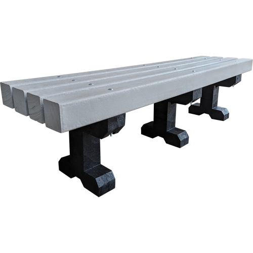 Banc de parc, Plastique recycl&eacute;, 72" lo x 17" la x 17" h, Gris Sidevic Inc.