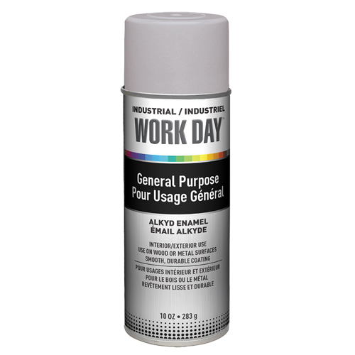 Industrial Work Day Paint, Grey, Very Flat, 10 oz., Aerosol Can Sidevic Inc.