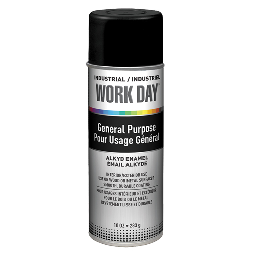 Industrial Work Day Paint, Black, Very Flat, 10 oz., Aerosol Can Sidevic Inc.