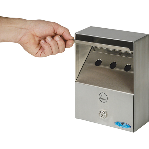 Smoking Receptacles, Wall-Mount, Stainless Steel, 1 Litres Capacity, 9" Height Sidevic Inc.