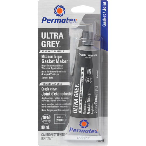 Ultra Grey&reg; Gasket Maker, Tube, 80 ml, -54°C - 260°C/-65°F - 500°F Sidevic Inc.