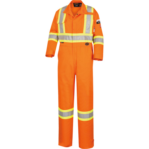 5555 Combinaison de s&eacute;curit&eacute; &agrave; haute visibilit&eacute; ignifuge et anti-arcs &eacute;lectriques, Taille 36, Orange haute visibilit&eacute;, 11 cal/cm² Sidevic Inc.
