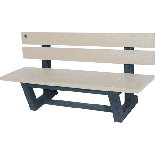 Outdoor Park Benches, Recycled Plastic, 60" L x 22-13/16" W x 29-13/16" H, Sand Sidevic Inc.